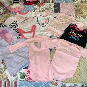 Carter’s Mixture of Onesies! Size Newborn Girl